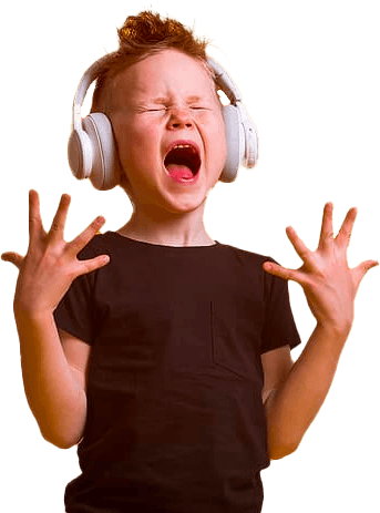 Maluch w słuchawkach Maluch w słuchawkach